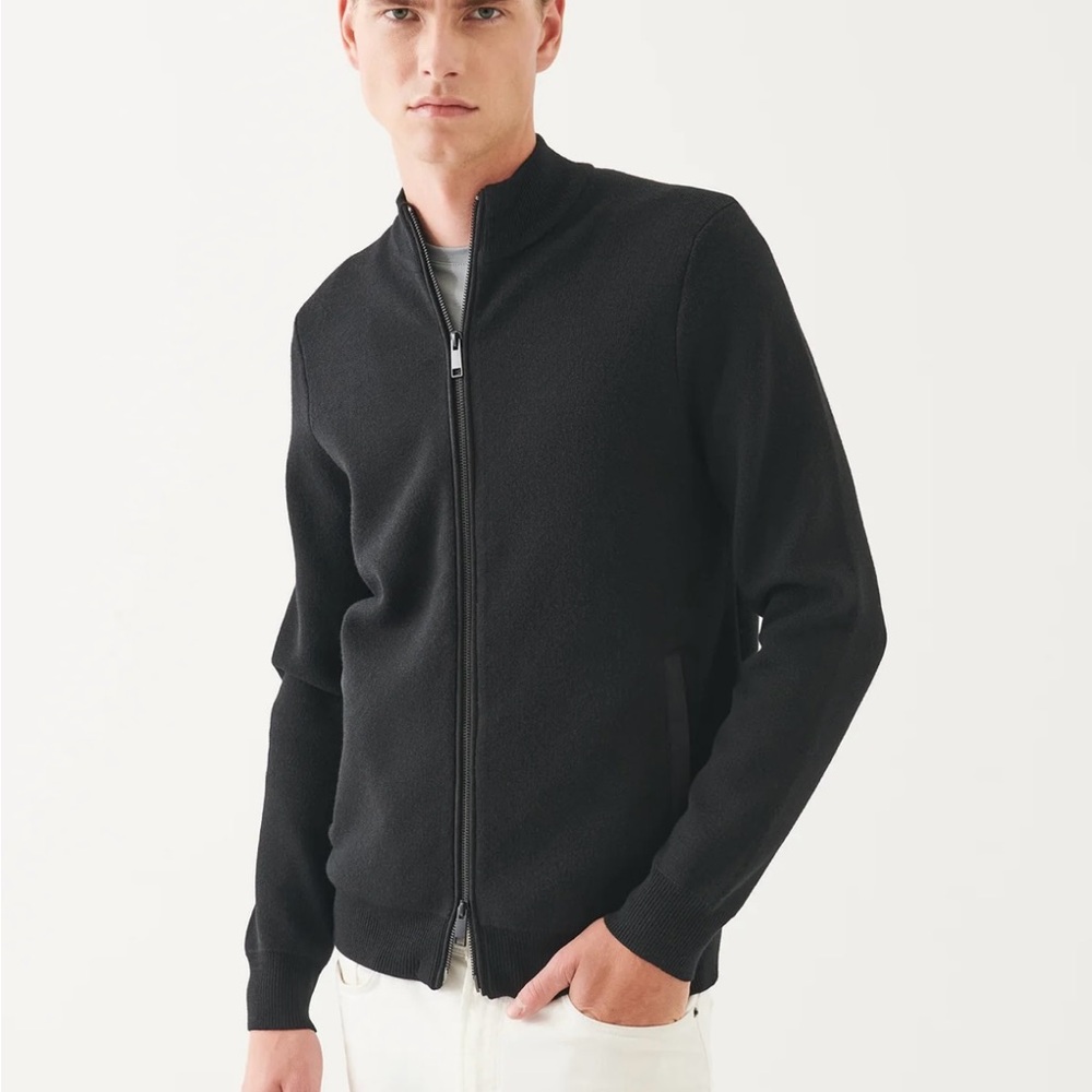 Men's Black Zip-Up Sweater